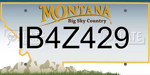 IB4Z429 Montana License Plate