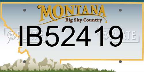 IB52419 Montana License Plate
