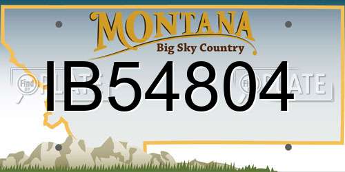 IB54804 Montana License Plate