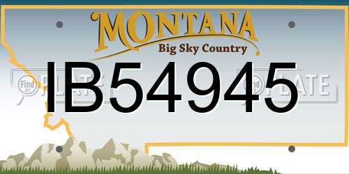 IB54945 Montana License Plate