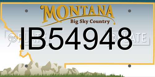 IB54948 Montana License Plate