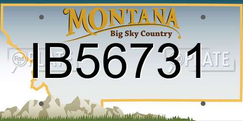 IB56731 Montana License Plate