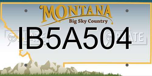 IB5A504 Montana License Plate