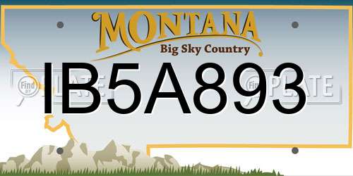 IB5A893 Montana License Plate