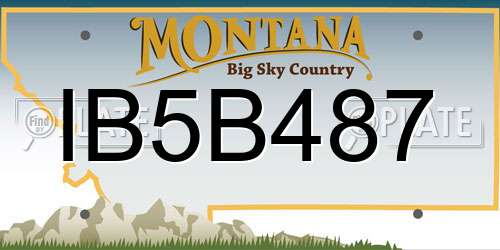 IB5B487 Montana License Plate