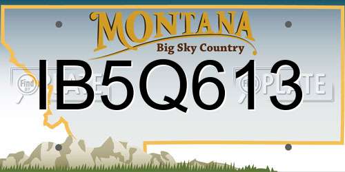 IB5Q613 Montana License Plate