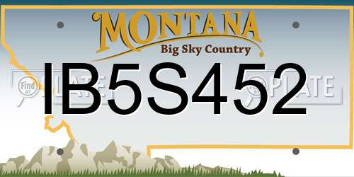 IB5S452 Montana License Plate