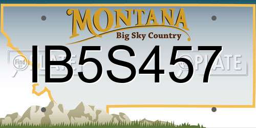 IB5S457 Montana License Plate