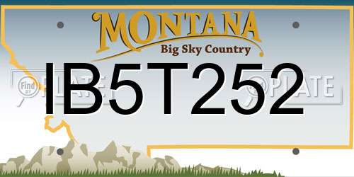 IB5T252 Montana License Plate