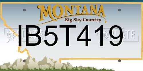 IB5T419 Montana License Plate