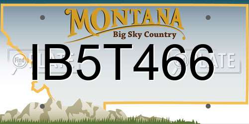 IB5T466 Montana License Plate