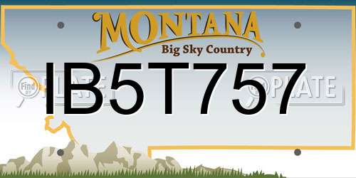 IB5T757 Montana License Plate