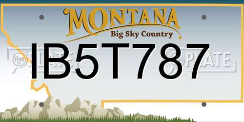 IB5T787 Montana License Plate