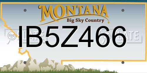 IB5Z466 Montana License Plate