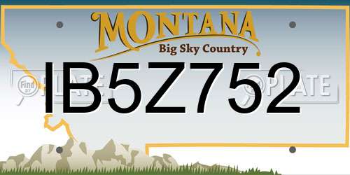 IB5Z752 Montana License Plate
