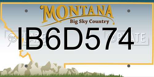 IB6D574 Montana License Plate