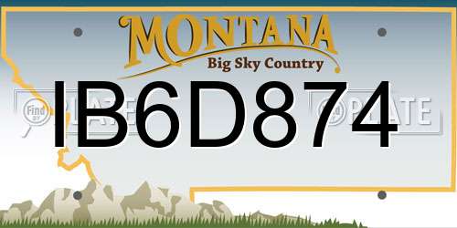 IB6D874 Montana License Plate