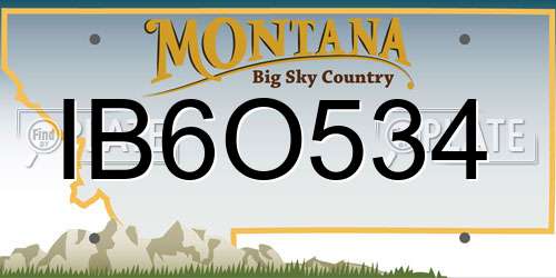 IB6O534 Montana License Plate