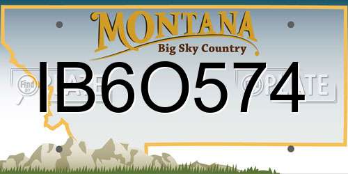 IB6O574 Montana License Plate