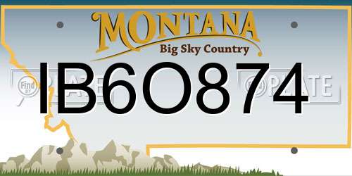 IB6O874 Montana License Plate