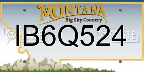 IB6Q524 Montana License Plate