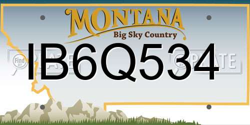 IB6Q534 Montana License Plate