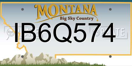 IB6Q574 Montana License Plate