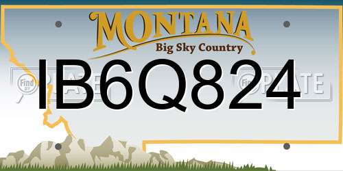 IB6Q824 Montana License Plate