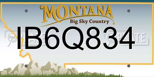 IB6Q834 Montana License Plate