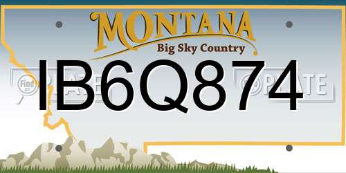IB6Q874 Montana License Plate