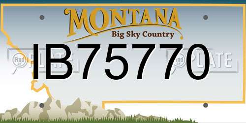 IB75770 Montana License Plate