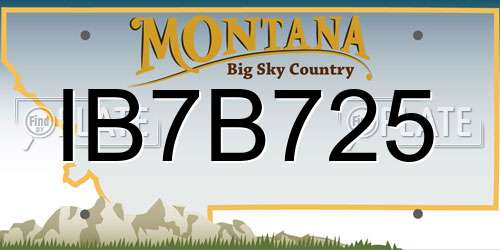 IB7B725 Montana License Plate
