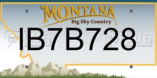 IB7B728 Montana License Plate