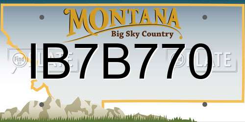 IB7B770 Montana License Plate