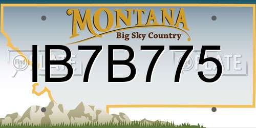 IB7B775 Montana License Plate