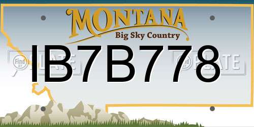 IB7B778 Montana License Plate