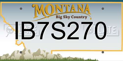 IB7S270 Montana License Plate