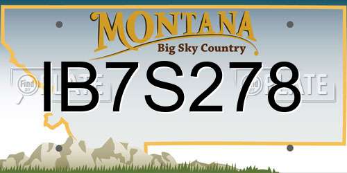 IB7S278 Montana License Plate