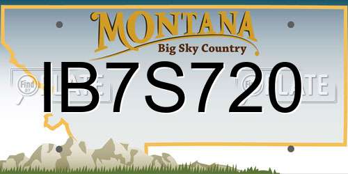IB7S720 Montana License Plate