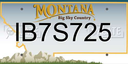IB7S725 Montana License Plate