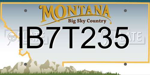 IB7T235 Montana License Plate