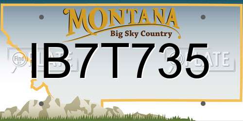 IB7T735 Montana License Plate