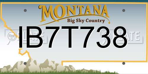 IB7T738 Montana License Plate