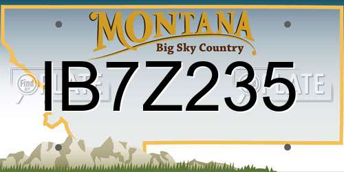 IB7Z235 Montana License Plate