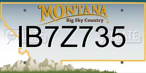 IB7Z735 Montana License Plate