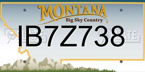 IB7Z738 Montana License Plate