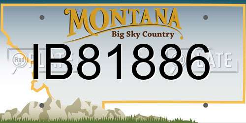 IB81886 Montana License Plate