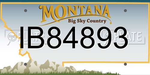 IB84893 Montana License Plate