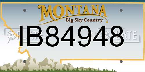 IB84948 Montana License Plate