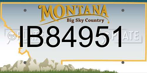 IB84951 Montana License Plate